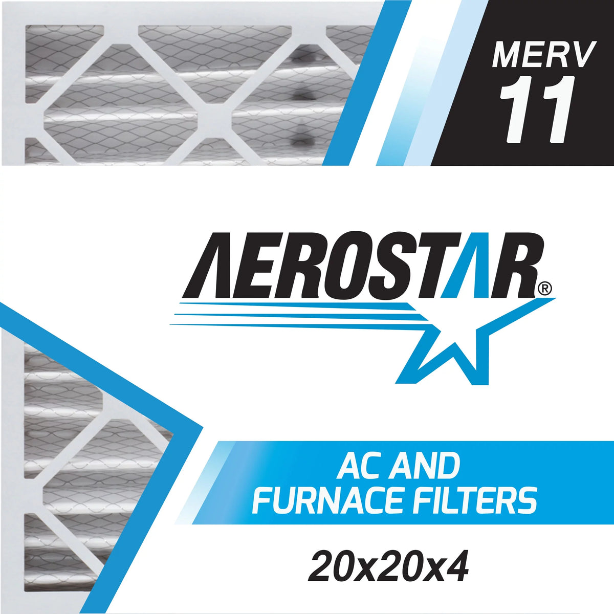Filter, of x 11, Aerostar 20x20x4 20 in Made USA MERV 4, x Air the Pleated 3, Box 20