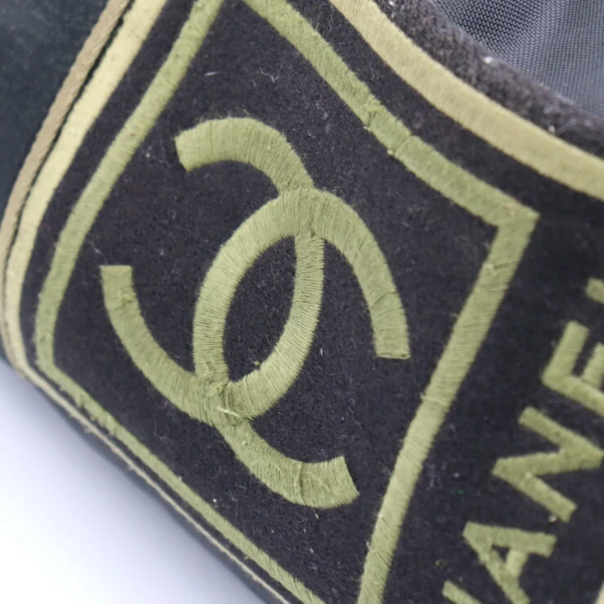 (Fair) Travel Nylon Bag Shoulder Sport Cylindrical Canvas Line Chanel Pre-Owned 10 Boston CHANEL Green Cocomark Khaki Series Round
