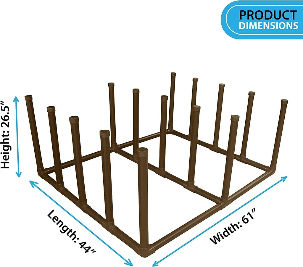 x for Noodles, Float Brown Paddles, QIXIAN Rack 664413 Floats, Surfboards, 12 and Storage 26.5" W 44" Raft Organizer L H), Towels, Style (61" (Brown) x - Bar Poolside