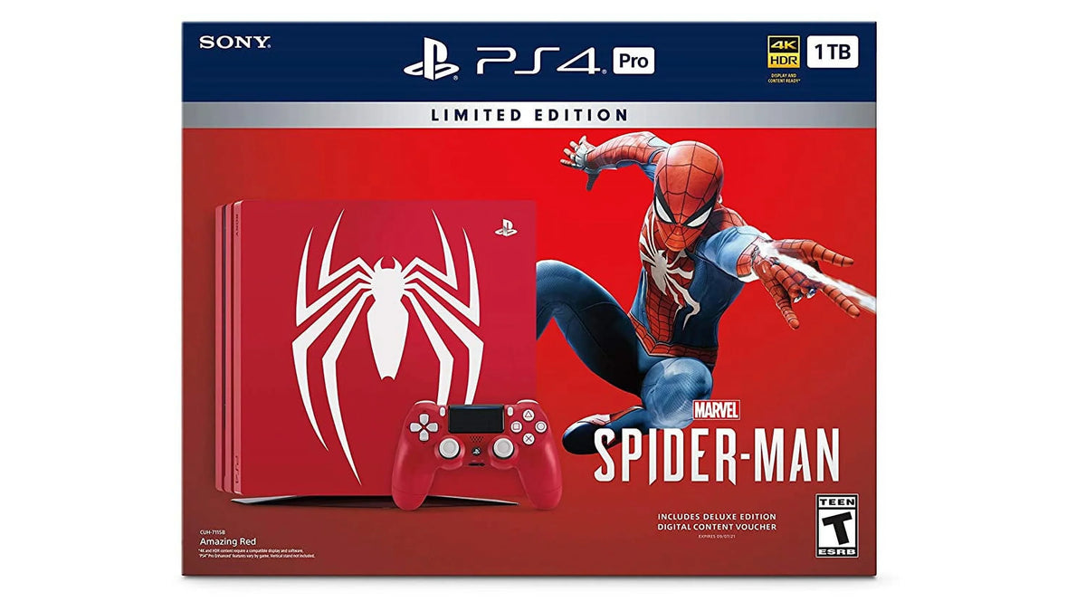 Console 4 Restored Edition Spider-Man () Limited - Marvels 1TB [Discontinued] Bundle PlayStation (Refurbished) Pro