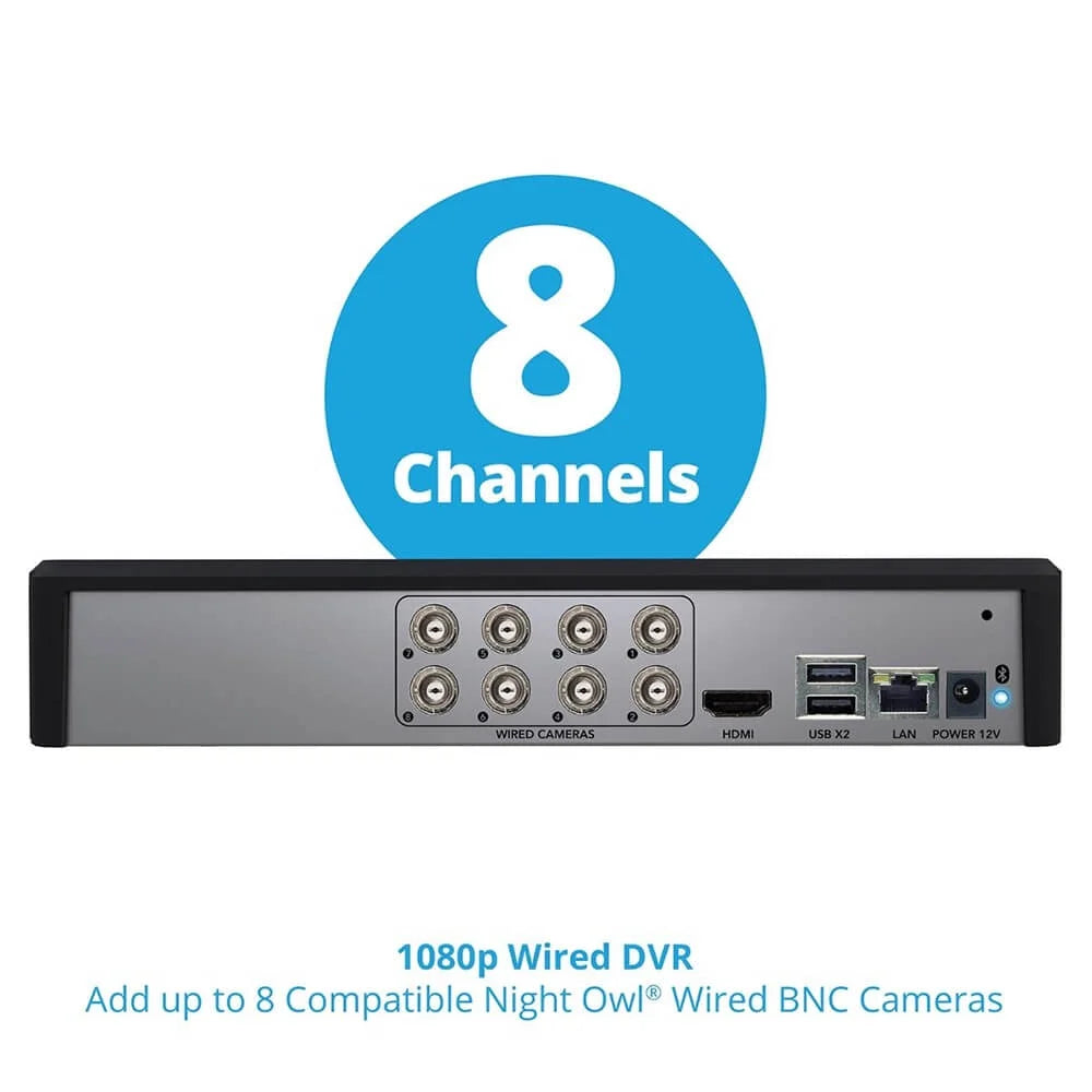 x Channel BTD2818LSA 8 Series 1080p Owl & with Cameras Audio DVR Night Light Bluetooth BTD2 1080p 8