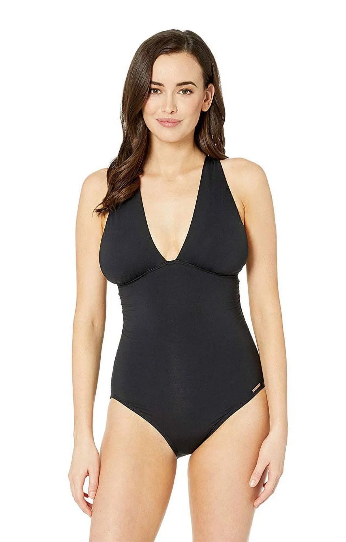 Swimsuit Kors Ruched Convertible 14 Michael One Women's Size Piece