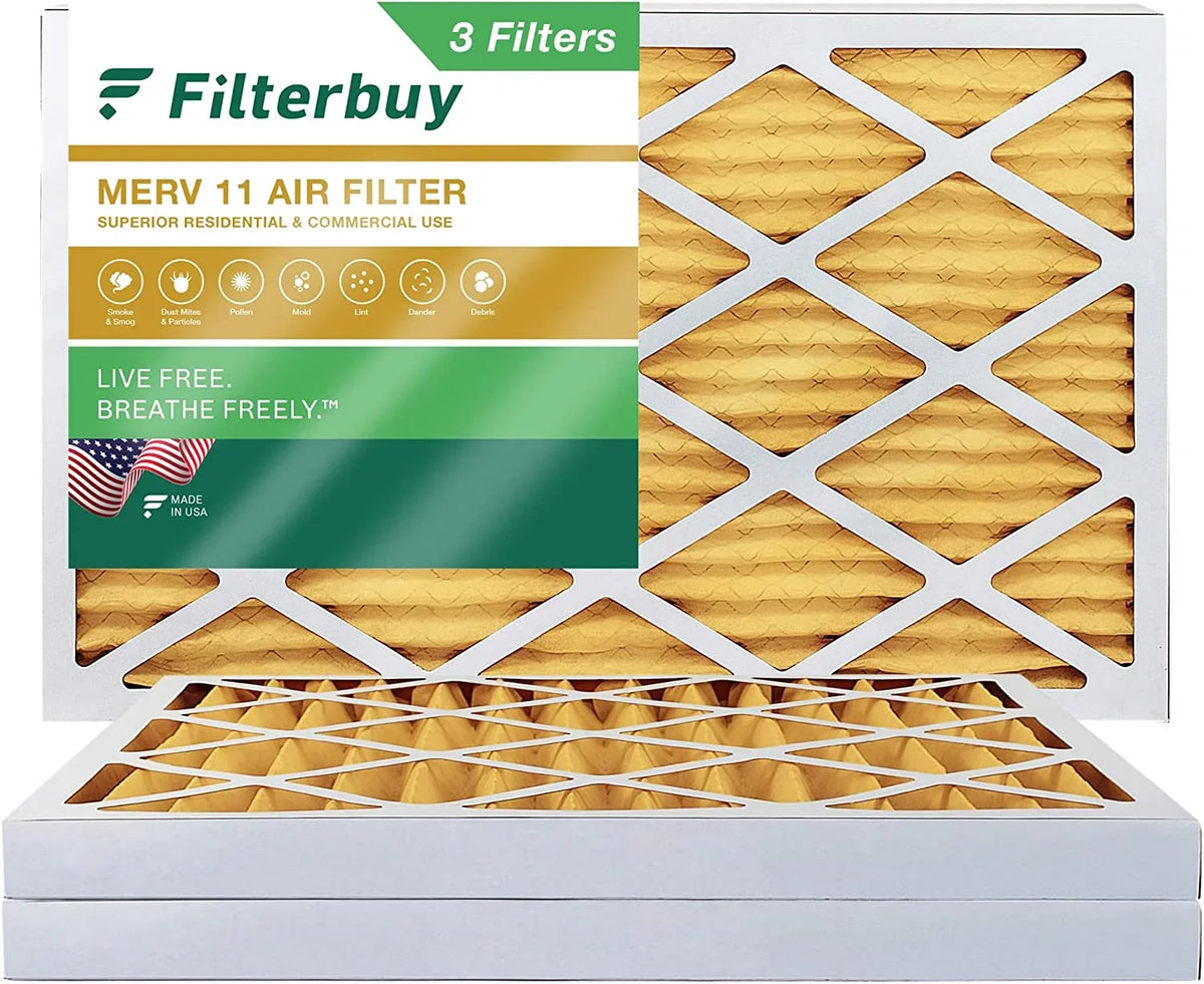 Furnace (3-Pack) HVAC AC Pleated 11 Air MERV 12x24x2 Filterbuy Filters