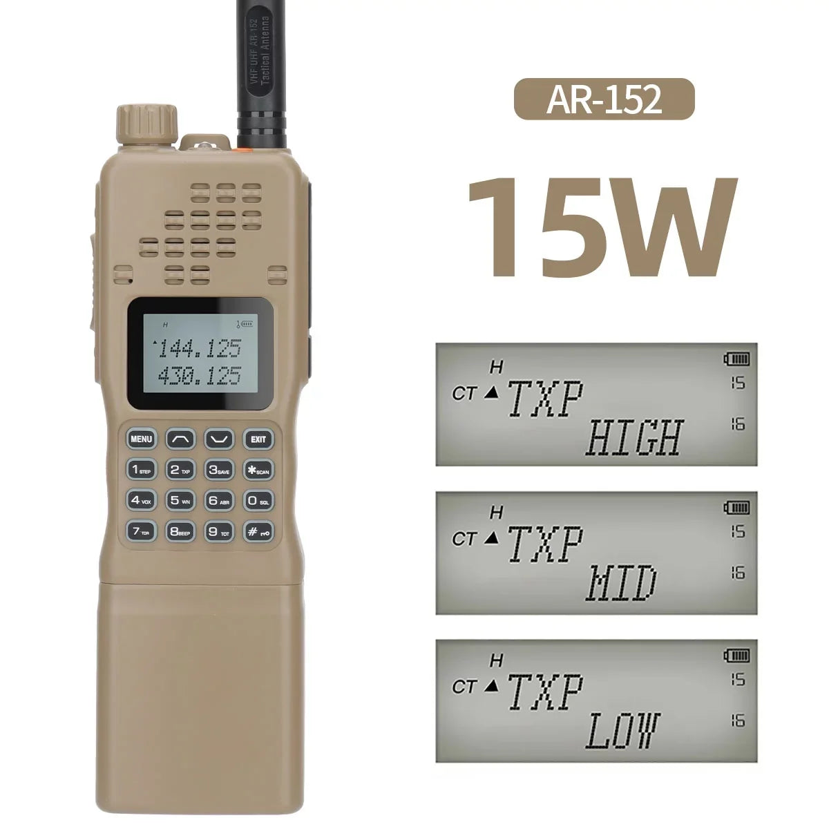 AR-152 Antenna Tactical Range Accessories 10W Radio for and Walkie Full Adults,Long Way Talkies Rechargeable with Tactical Grade Radio Military Two Radio Mic Speaker Ham