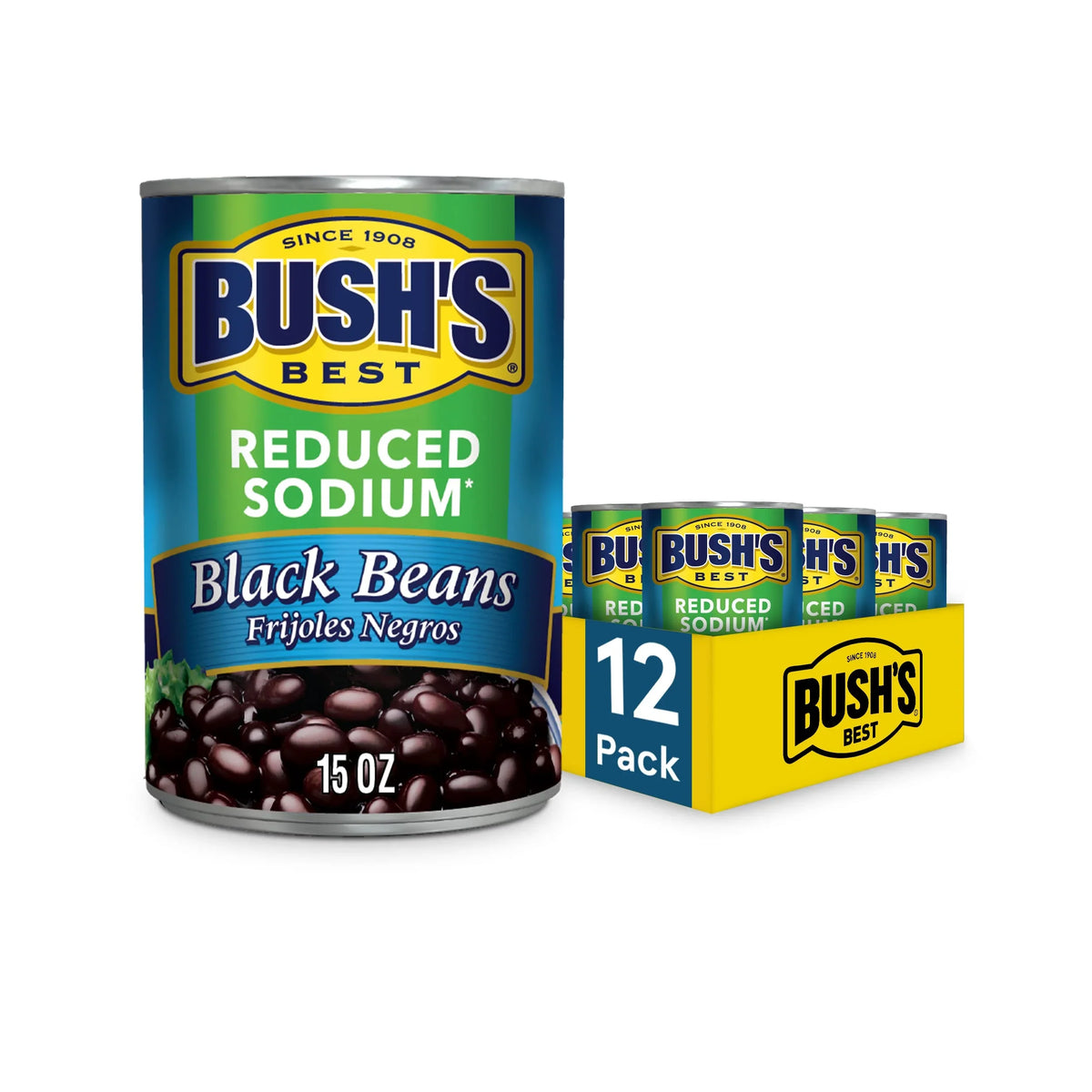 (Pack Fat, Bush,S Gluten Of Fiber, 15 Canned Beans, Sodium Reduced Source Best Oz Low Free, 12) Based Of Plant Protein And