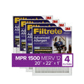 20x22x1, by Allergens, MERV MPR, Allergen HVAC Captures Bacteria, Viruses, Filter, Advanced Reduction Filtrete 4 1500 Filters Air 3M, 12, Furnace