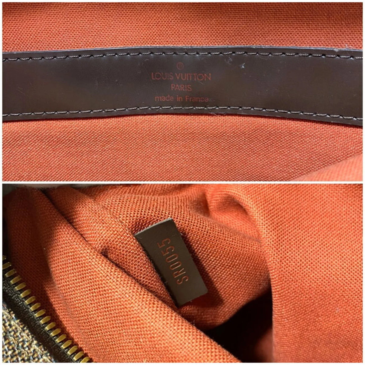 Pre-Owned Damier (Good) Vuitton Louis SR0055 Brown VUITTON Ebene Shoulder Bag N45255 LOUIS Naviglio