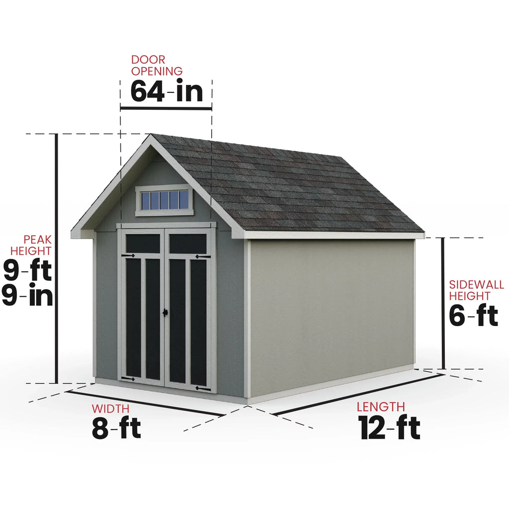 Storage ft. 8 Tribeca (Floor ft. 12 Home Included) Handy Products Shed Wood x