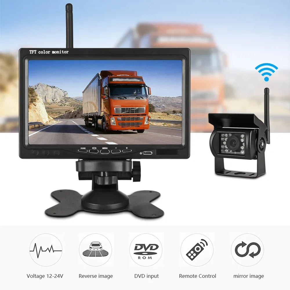 Car Car Monitor Monitor Willstar Function Vision Rear Vehicle Visualizer Assist Monitor Camera Rear Engineering Lcd Front Car Truck 7 Inch Wireless Parking Display Navigation Truck Night