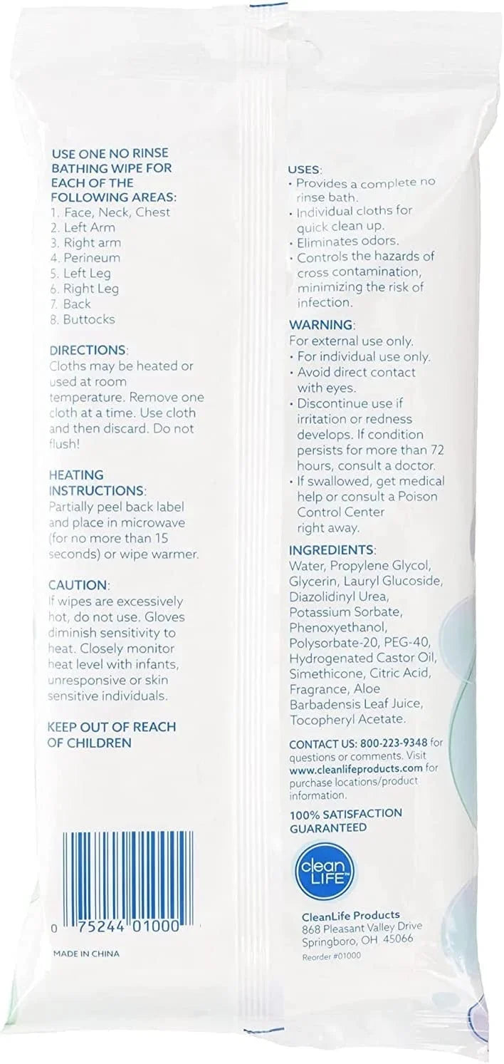 (5 and Cleanlife Hypoallergenic - Wipes)" Deodorizing Wipes Latex-Free for Maximum "Bathing Products and (8 Microwaveable, Premoistened Vera Cleansing Pack), and Aloe by Enriched
