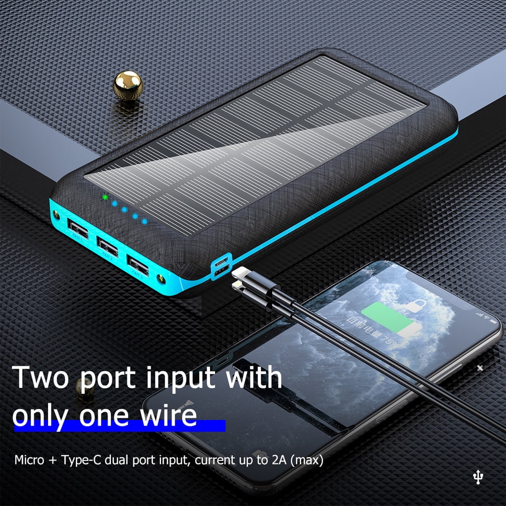 Capacity Large Lights Power 20000mAh Charger Bank Decor Mobile Supply Portable Solar Power Ponyta LED USB Dual Xmas 3 with