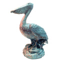 Nautical Coastal Bronze 20 Statue in. Homestyles Patina on Rock Beach Pelican