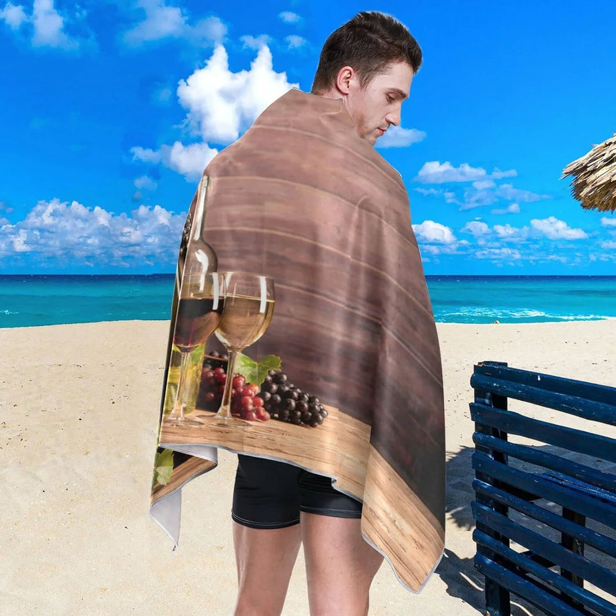Thin Multipurpose Towel Lightweight Pool Quick Shower Towel Oversized Bestwell Yoga Blanket, Microfiber Board Towel Bath Beach Swim Free Sand Towel, Dry 31”X71” Wine