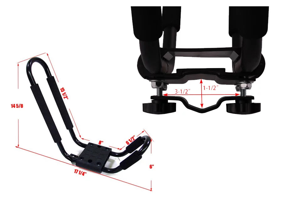 Kayak Rack Bar pcs J 4 Carrier Top Car 2 Truck Boat Tie 4 Canoe Van Roof Down Pairs Mount PCS Cross Universal = with FDB SUV Straps