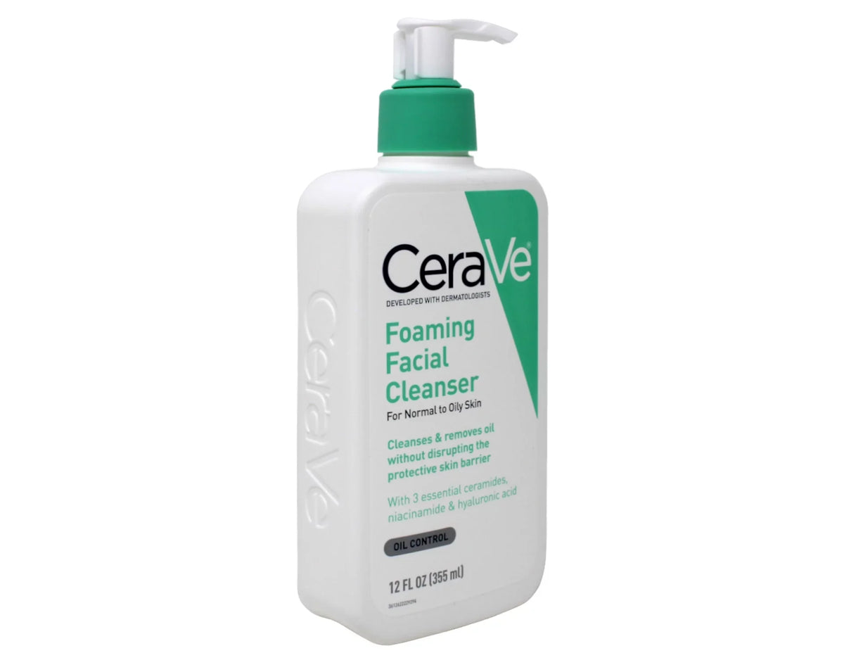with Fragrance-Free Hyaluronic CeraVe Acid Foaming Wash Cleanser. Face Face