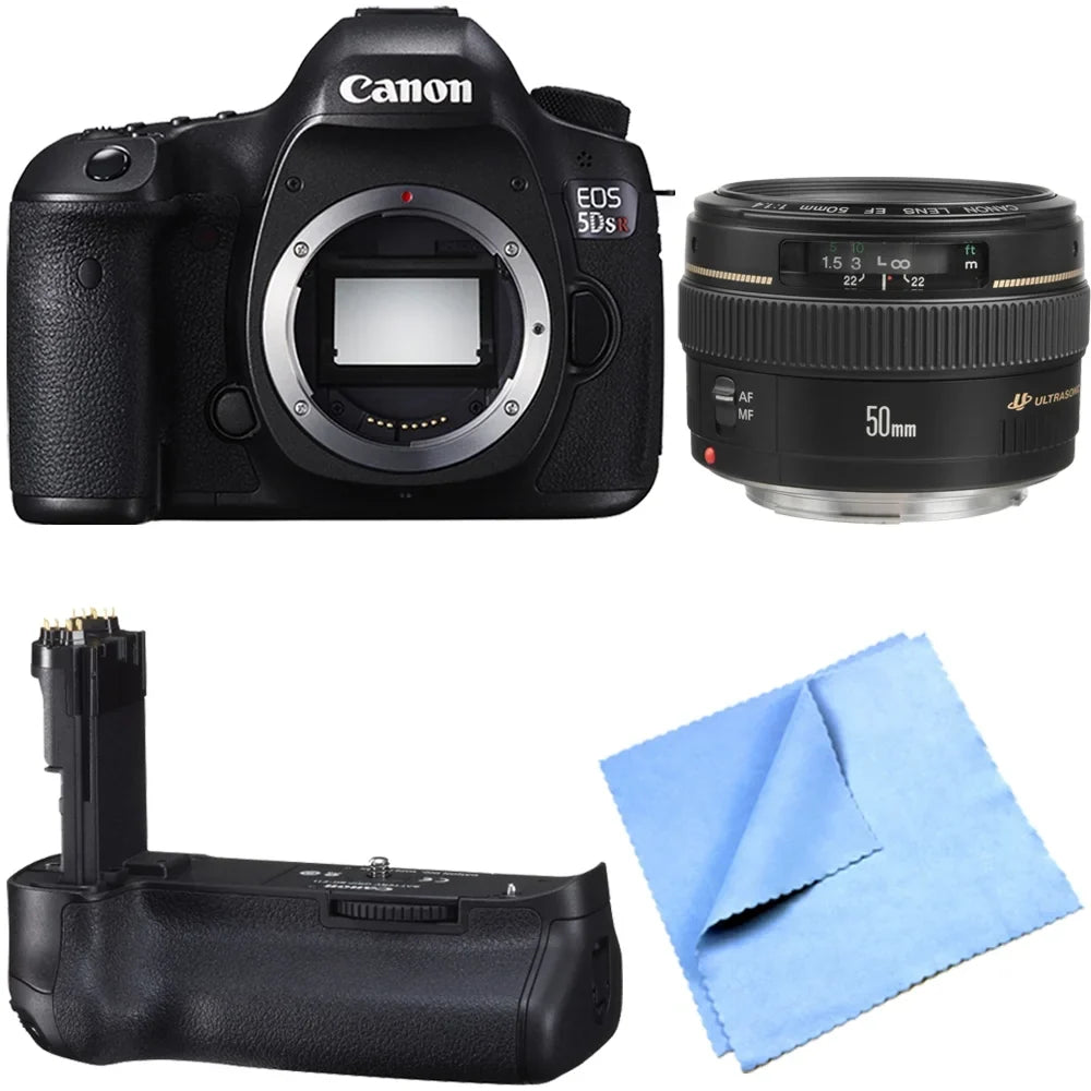 camera, includes EOS R telephoto Camera Digital SLR micro fiber 50mm battery and Telephoto grip 50.6MP Bundle lens, Lens Canon cloth 5DS