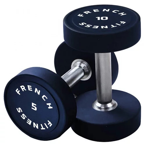 Urethane Round 5-50 lbs Dumbbell (New) French Fitness Style Set, Pro