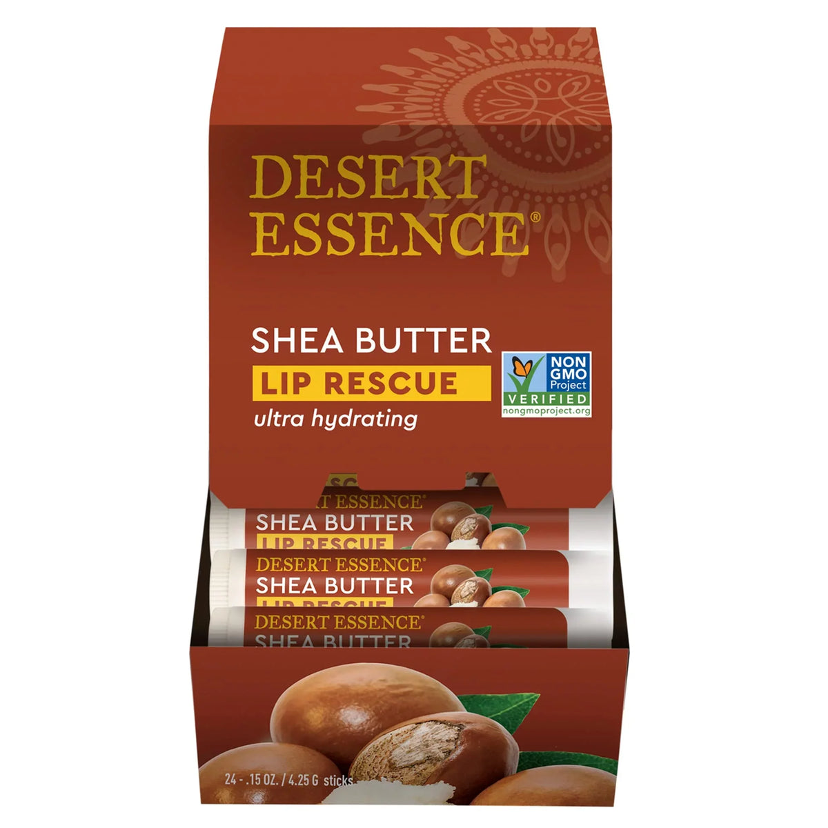 Pack Extract- 24, - - Oil Rescue Beeswax Stick, Peppermint of Cracked Ultra Lip Butter Soft Essence Oz Ginkgo - - w/ Or Balm E - Soothes Hydrating Vitamin Desert Lips 0.15 Dry Shea Biloba Moisturizer