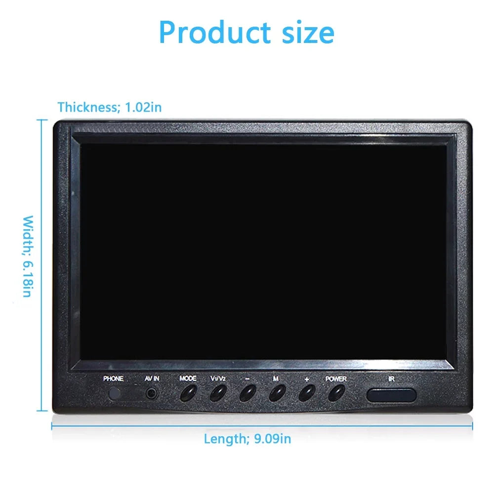 to Color and Video for Install Reverse,Front-View, Camera HD LCD Reverse Input Monitor, Car 9 Rear Inch Connection. Camera Display View TFT Rear View Backup Side-View Easy Two-Way