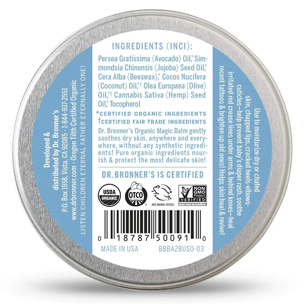 Soothes 2 Relieves Helps Dr. Face (Baby Ounce, Beeswax and Unscented, - Prevent Hands, Balm Hemp Organic Skin, Bronner's Made Organic with and 2 and Magic Rash Dry Body, Diaper Moisturizes Pack) Oil,