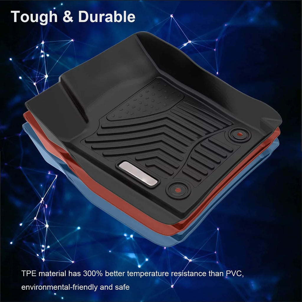 Grand 2016-2021 /2022 Cherokee & Front Durango/Grand Jeep for Cherokee Mats Set, Rear Ledkingdomus Rubber Protection All-Weather Floor TPE