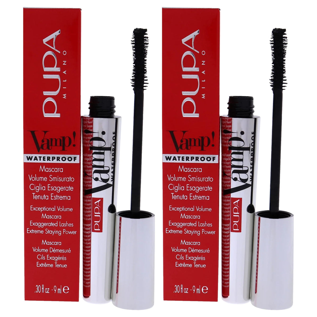 Mascara Extra Pupa of - 001 - oz Waterproof Vamp! 0.30 Milano Mascara Pack 2 -