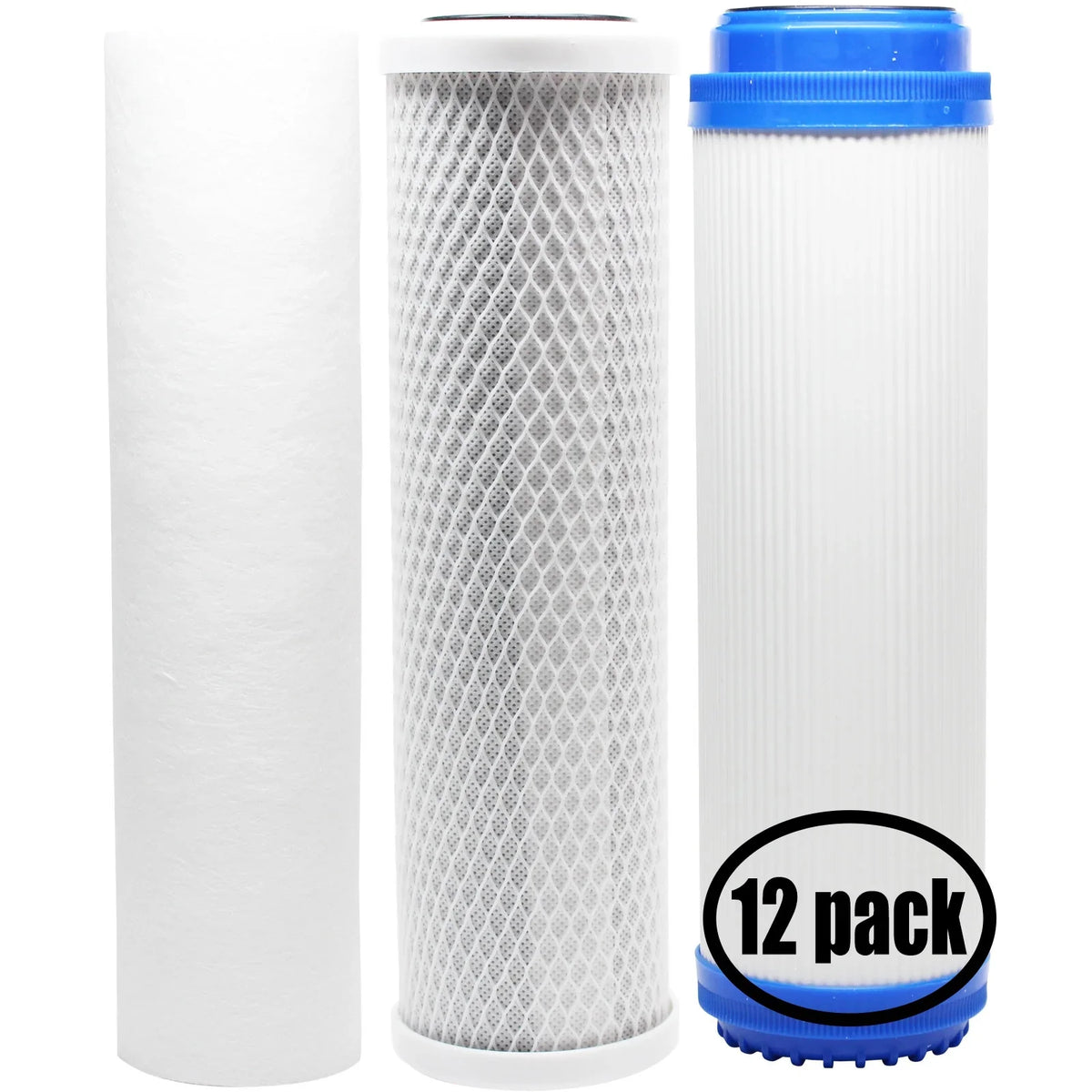 & Filter Includes System RO for Filter 12-Pack Replacement Kit Pure Filter FS401-DI Sediment PP for Block - Filter, Brand - Carbon PurePro GAC Denali