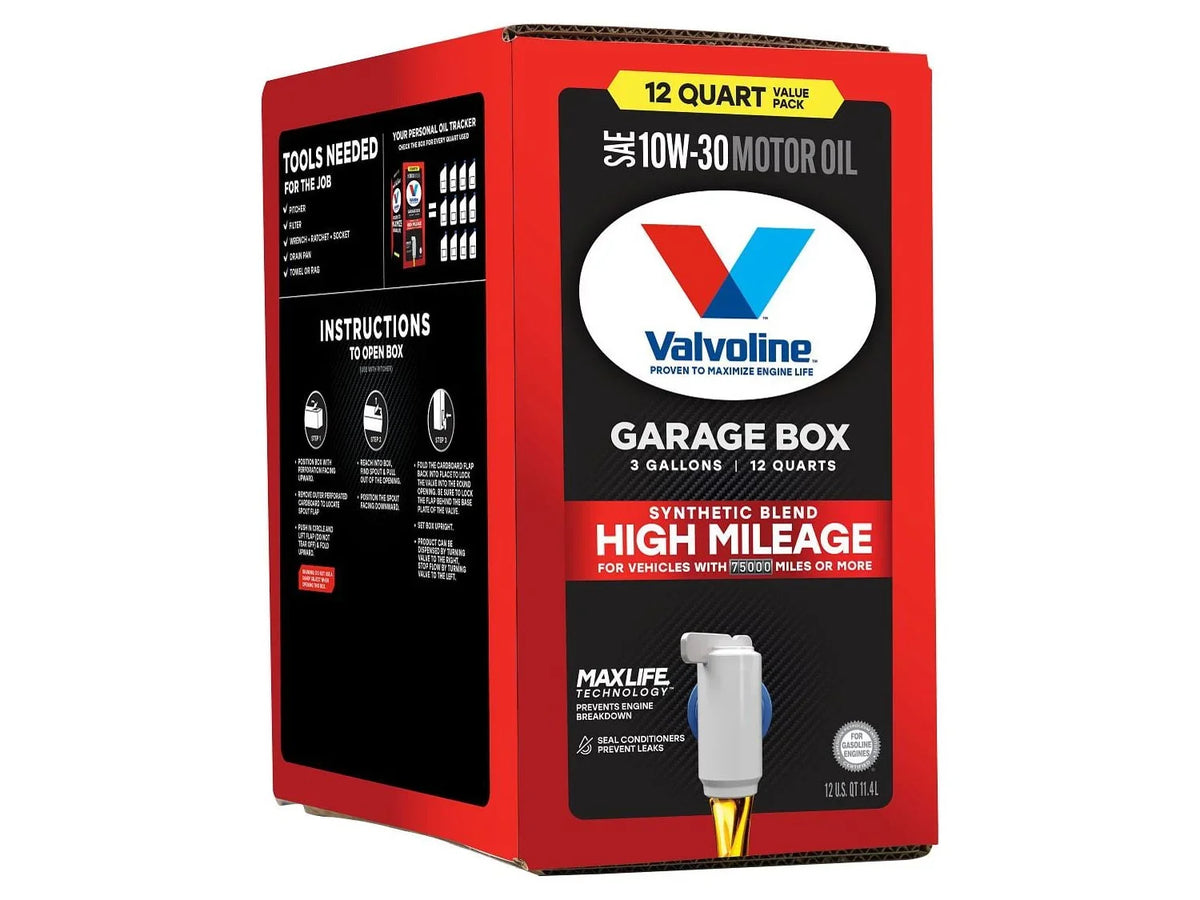 10W-30 MaxLife Valvoline Garage High QT Blend Oil Mileage Motor 12 Box Synthetic