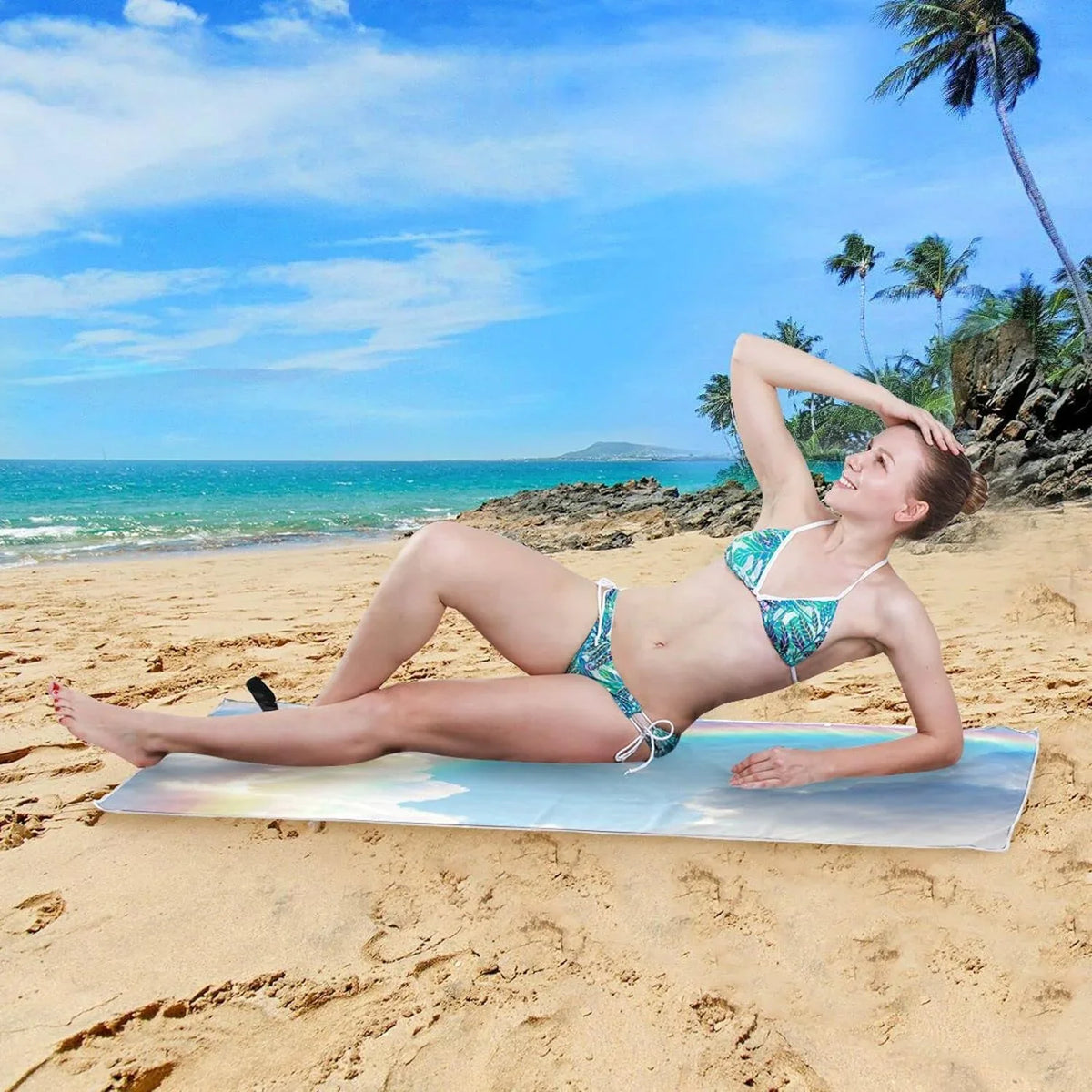 Travel - Towels Dry Lightweight - Beautiful for Towel Swimming Super Bestwell Quick Beach Holiday（282） Absorbent Rainbow Camping Compact Towel Oversized