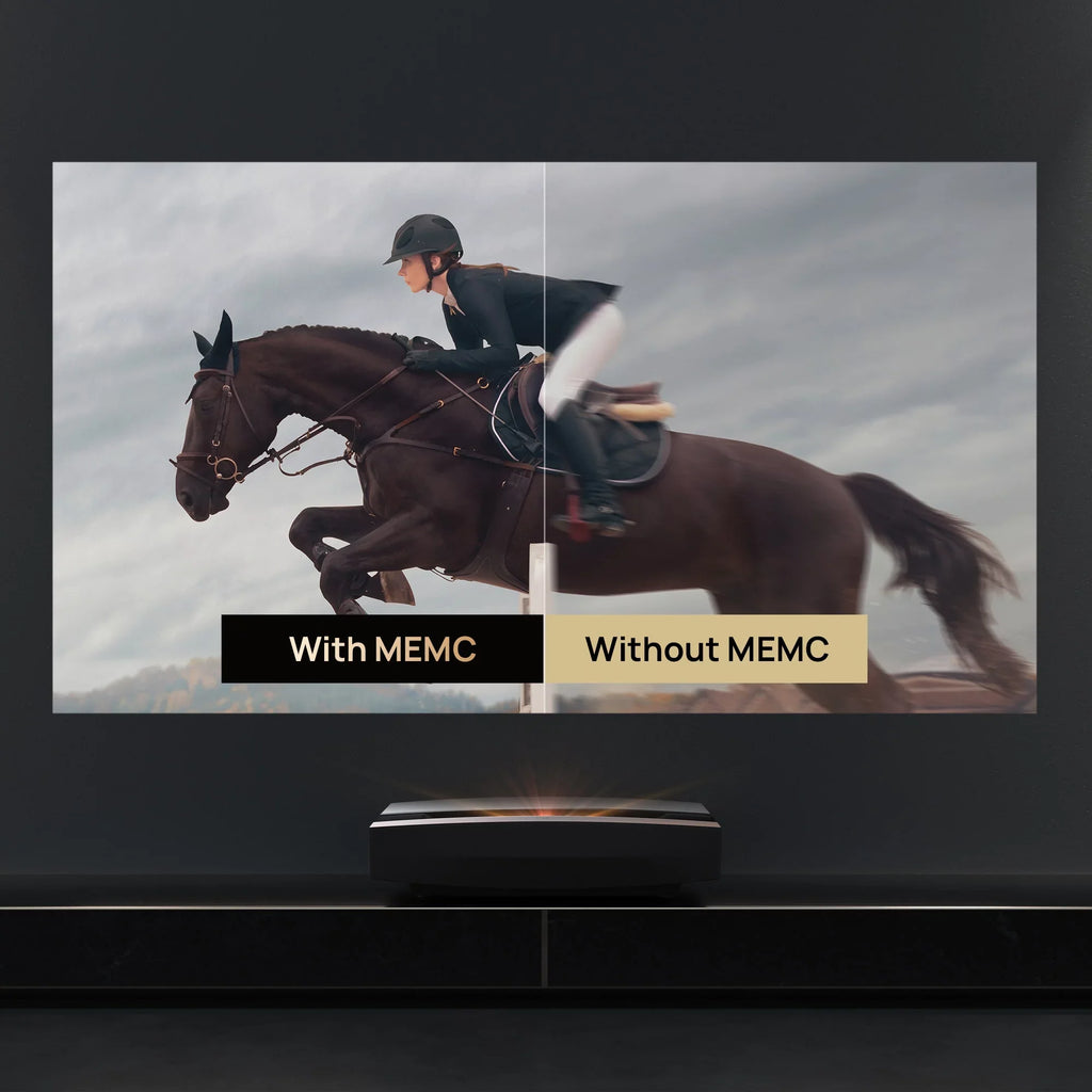OS AURA TV Laser with 4K Short Kardon Ultra Projector Android Harman Speakers, XGIMI Throw