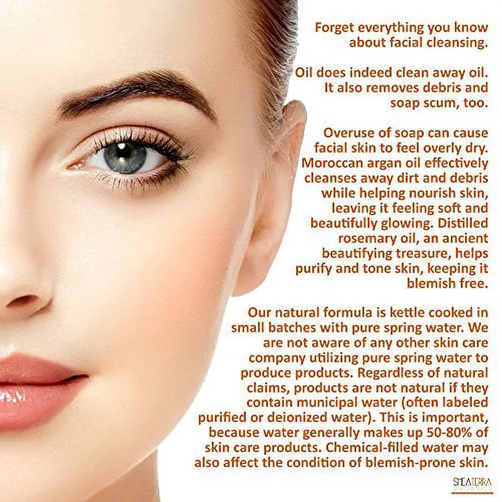 '- All Organics oz Treatment, Oil Bacteria Skin Pore Argan Terra Deep | 4 Types E Vitamin Oil | & Remover, Rosemary Shea Cleansing