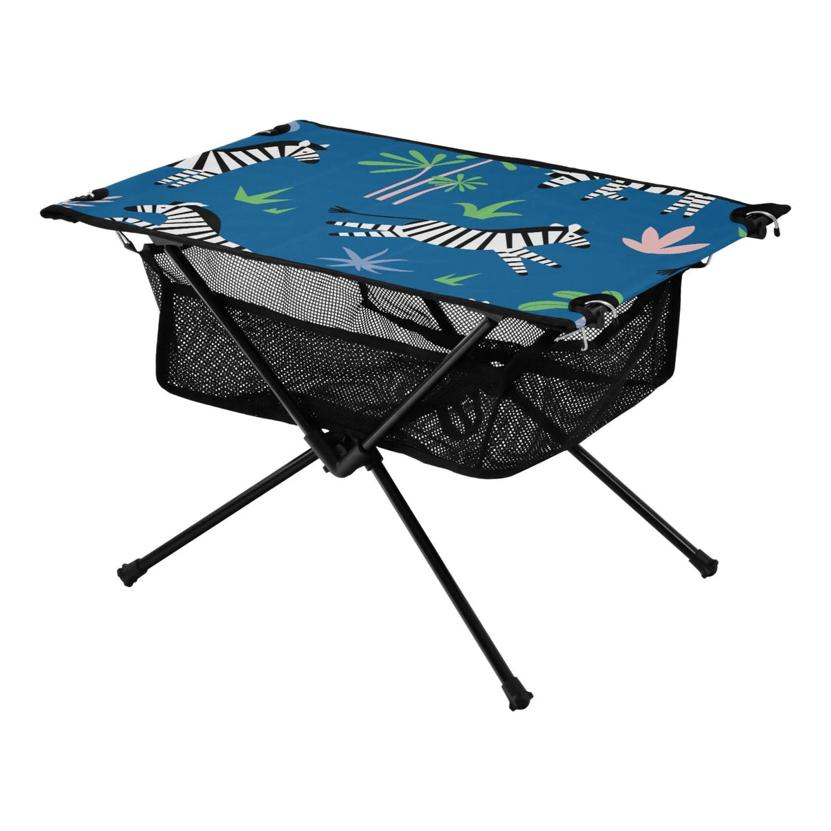 Portable Outdoor Picnic Camping Trees Table Beach Travel Storage Palm Compact Table and Fishing Zebras with BBQ Table Folding Bag for
