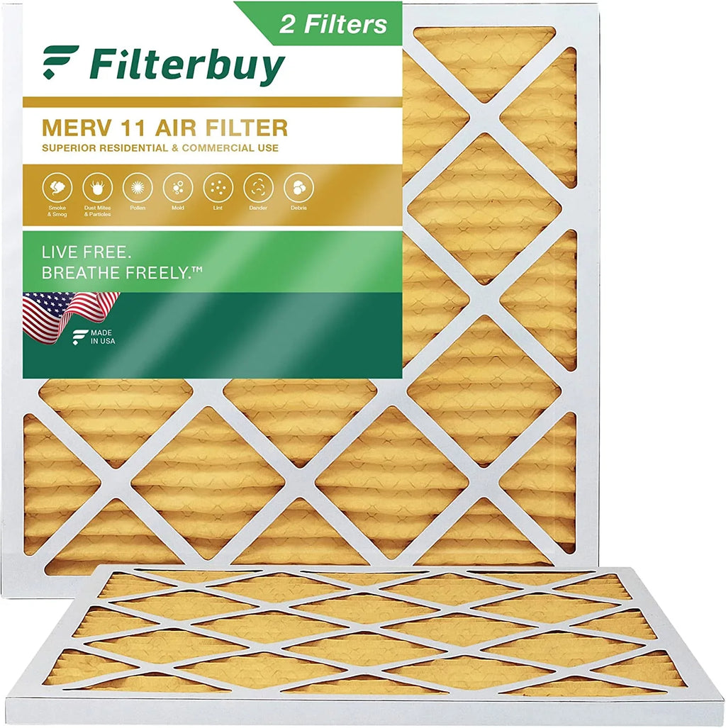 Air Pleated 11 HVAC Furnace Filters AC MERV 22x22x1 Filterbuy (2-Pack)