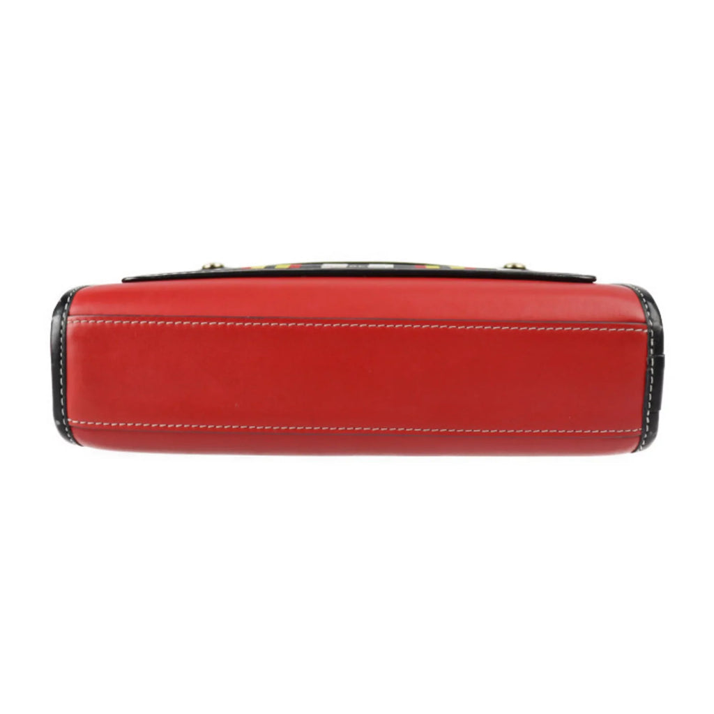Pre-Owned 2WAY nylon check fittings BURBERRY black mini multicolor gold red bag canvas Burberry (Good) pocket metal leather shoulder pattern handbag