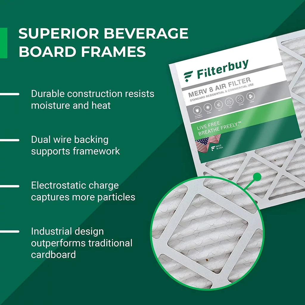 Furnace Ultravation AC Air MERV Pleated Air HVAC and Filters for Generalaire, 8 Bear, 20x25x5 Skuttle, Filterbuy (3-Pack) Trion