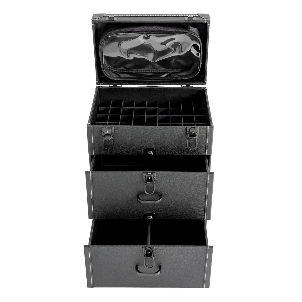 Polish Nail Makeup Trolley Miumaeov Rolling Cosmetic Train Organizer Storage Luggage Case Box Professional