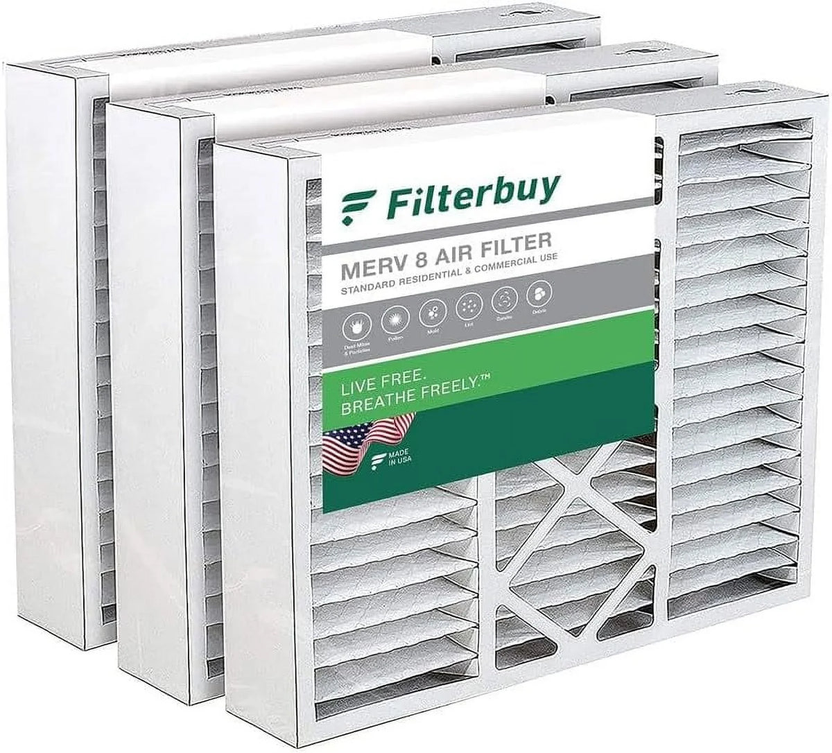 (3-Pack) HVAC AC FC100A1003 Filterbuy Honeywell Furnace MERV Air Pleated 16x20x5 for 8 Filters