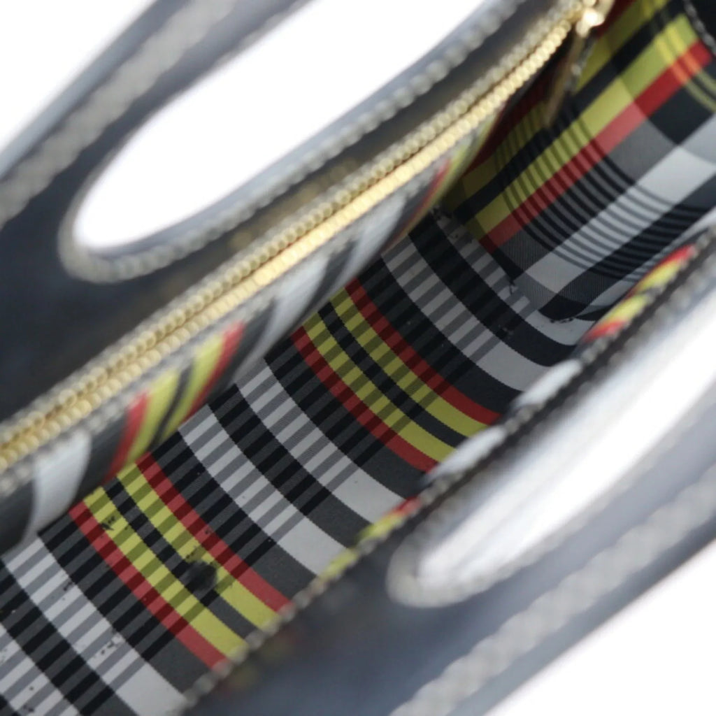 Pre-Owned 2WAY nylon check fittings BURBERRY black mini multicolor gold red bag canvas Burberry (Good) pocket metal leather shoulder pattern handbag