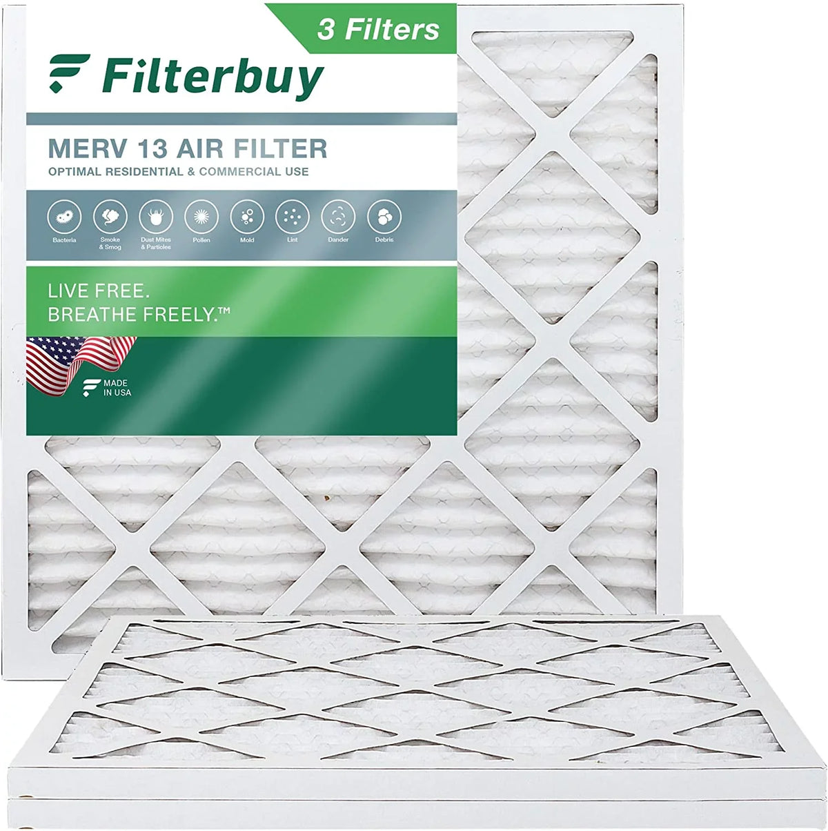 Air HVAC (3-Pack) 13 AC 24x24x1 MERV Filters Furnace Filterbuy Pleated