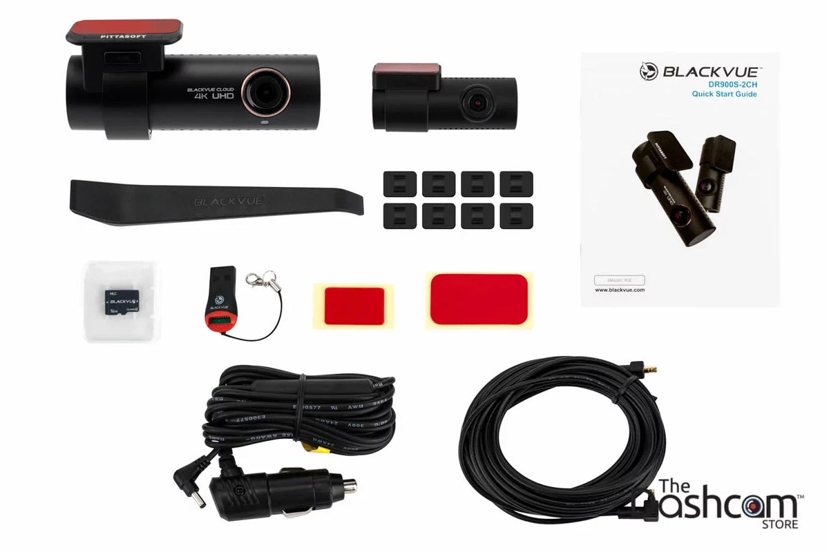 for Dual WiFi Memory Cloud-Capable Card Dashcam and GPS Front DR900S-2CH Vue 4K Lens 16 Rear GB w/