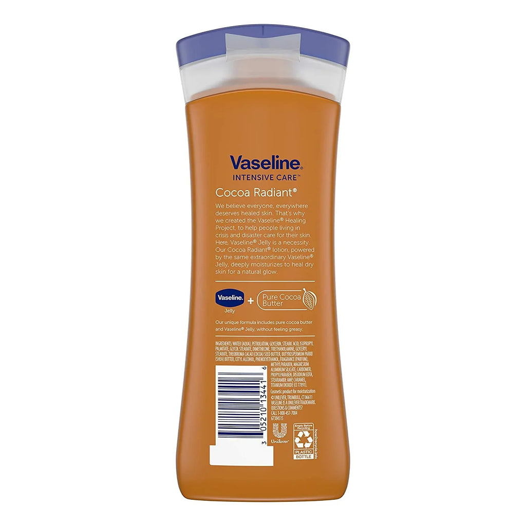 oz, Cocoa Lotion, 10 Care 6 Pack Radiant Butter Intensive Vaseline Body