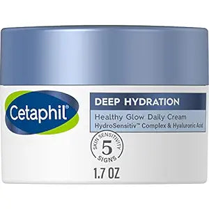 Skin B5 for Vitamin Vitamin Cetaphil Glow Acid, 48 E Moisturizer Hyaluronic Face 1.7 Cream, Face Skin, oz, Sensitive Dry With Hour Deep Daily Hydration & Healthy