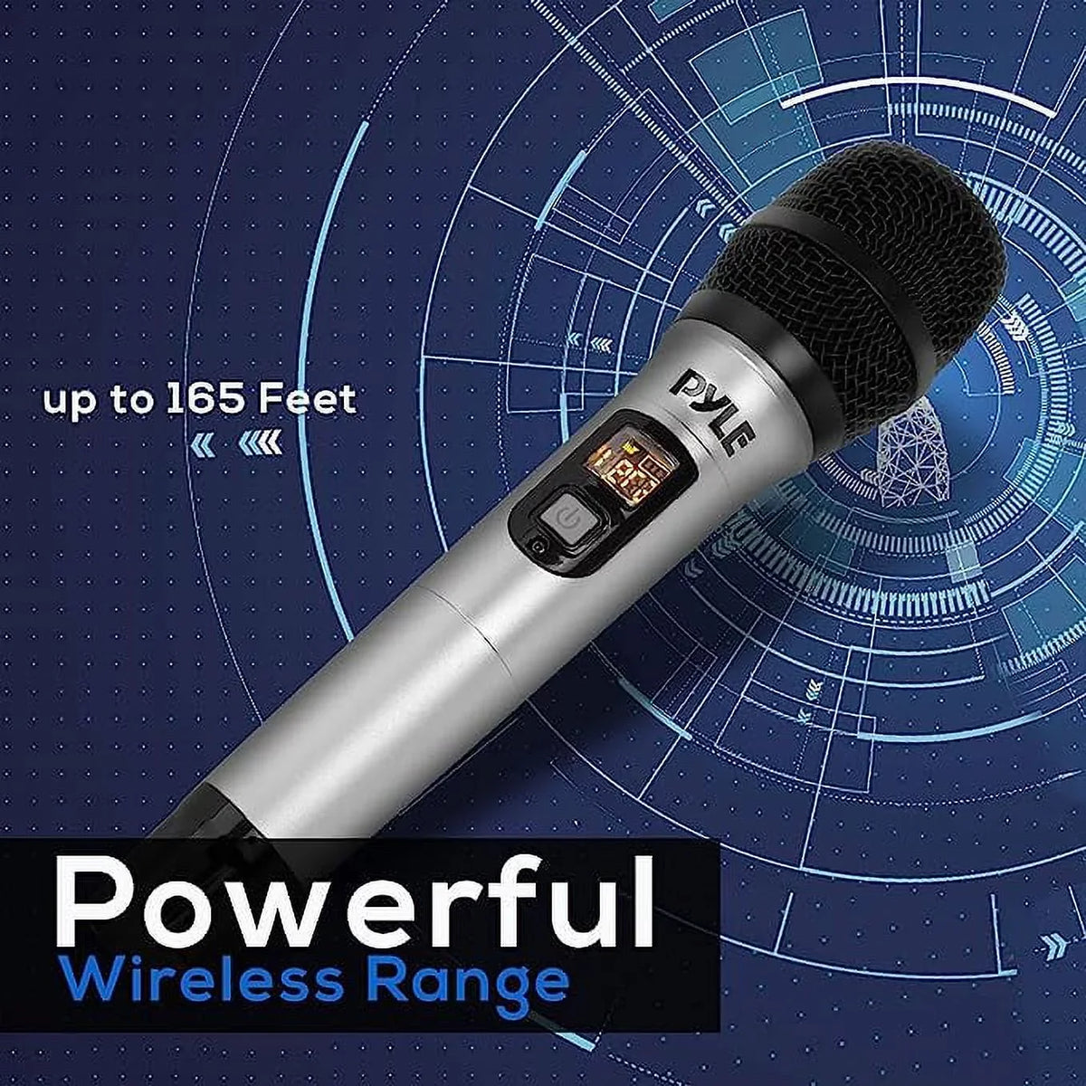 Set Unidirectional Cordless Dynamic Mic Professional Battery Handheld Transmitter UHF Operated Pyle