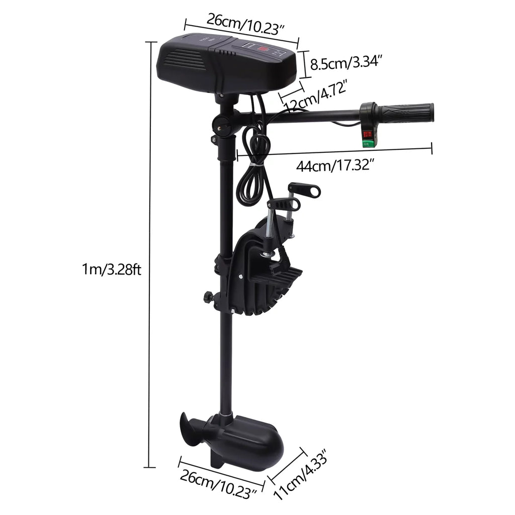 Engine Brushless LED 2300RPM Display Motor Outboard Fishing Aiqidi Trolling Motor Rotatable 1400W Electric Motor Boat 360° 48V