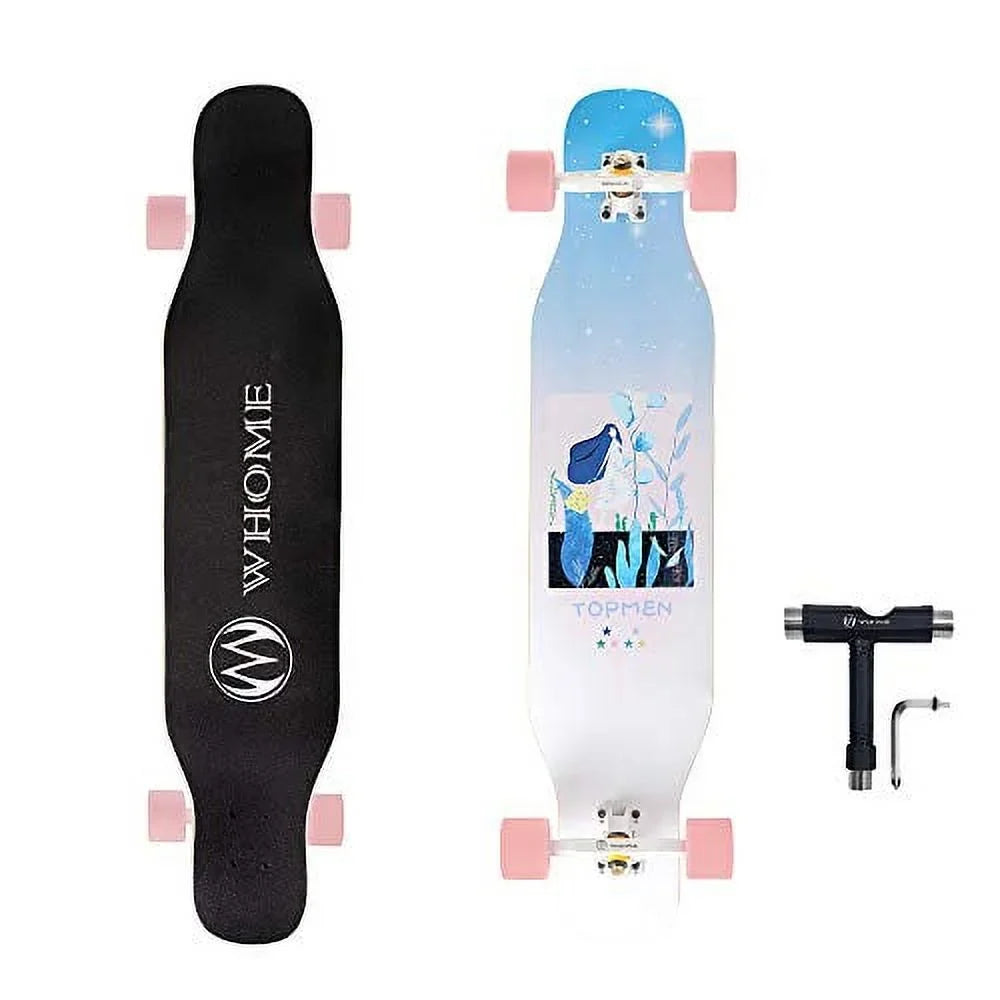 Hard Freestyle Skateboard Carving Dance WHOME Longboard Beginners Alpine PRO Layer Dancing for Maple - 42 Cruising 8 for and Adults Inch Includes Rock T-Tool Dancing Boarding Complete