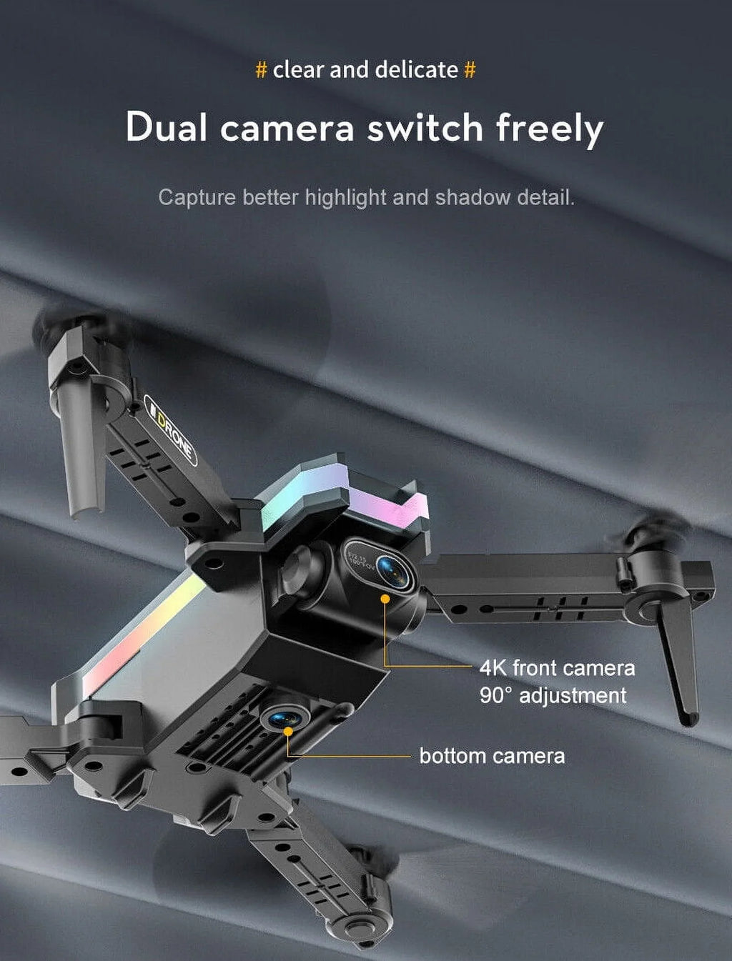 '- Aerial Pro Camera Mini Quad Photography SkyCapture Dual with - Drone JahyShow 4K HD Folding