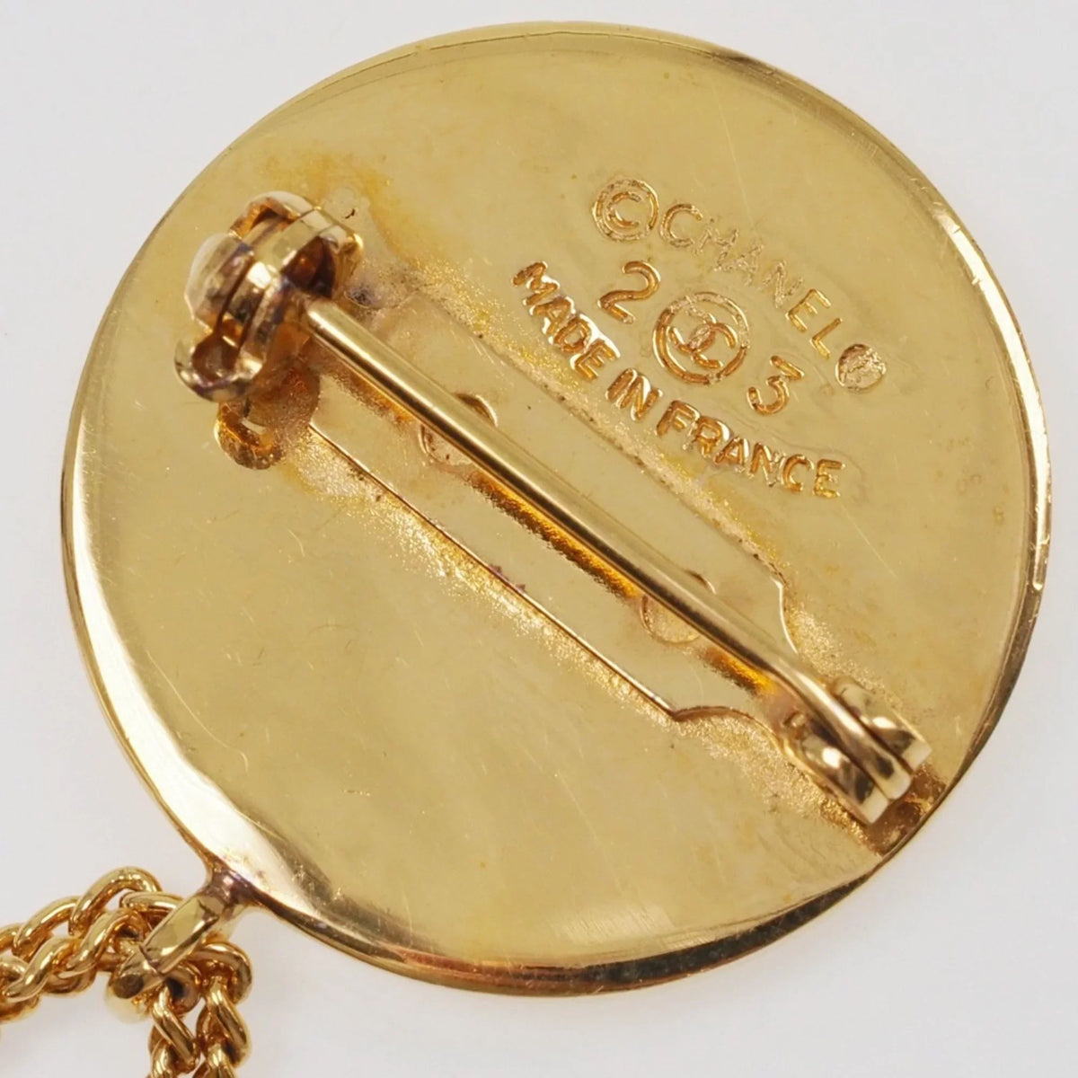 Cocomark Vintage Gold Pre-Owned Chanel (Good) Bag Motif Plated Brooch 23 Women's Matelasse