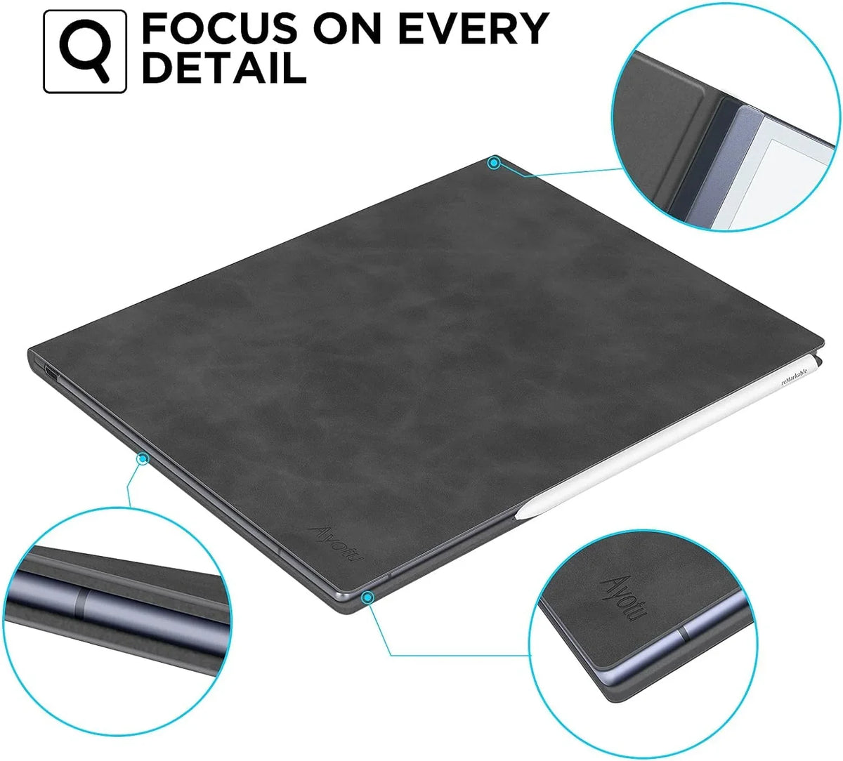Released, Case Magnet, Ayotu Folio Premuin Tablet Paper PU Remarkable 2 2020 Design Bulit-in 10.3" for with Book