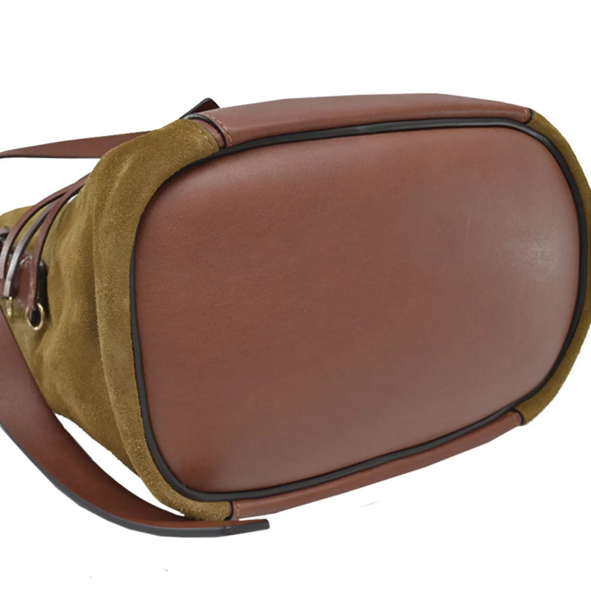 Leather (Good) Chloé Brown Chloe Shoulder Khaki Bag Ladies Pre-Owned Suede 2Way Gold