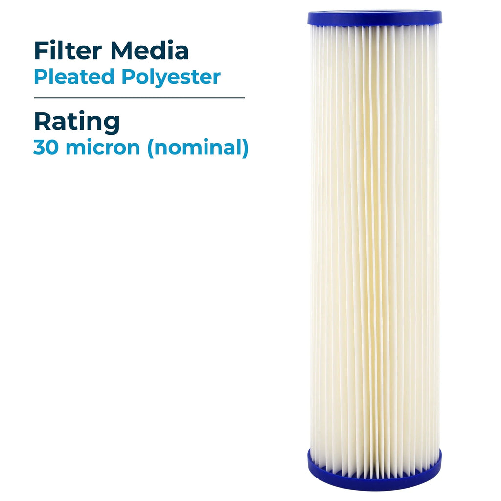 Pack) x 10 Micron (24 SpiroPure 30 2.5" Polyester Pleated Cartridge, Filter